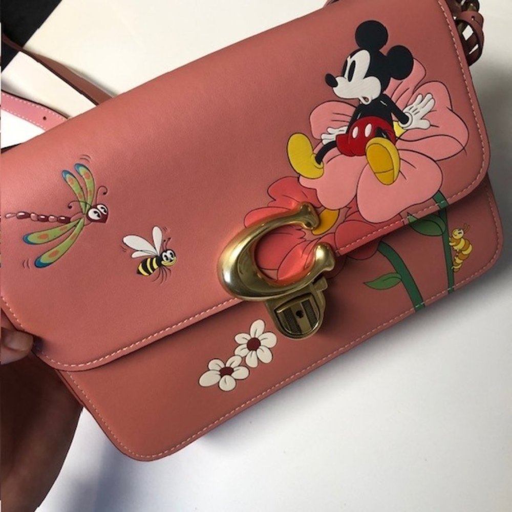 Disney x Coach Mickey Mouse and Flower Shoulder Bag
